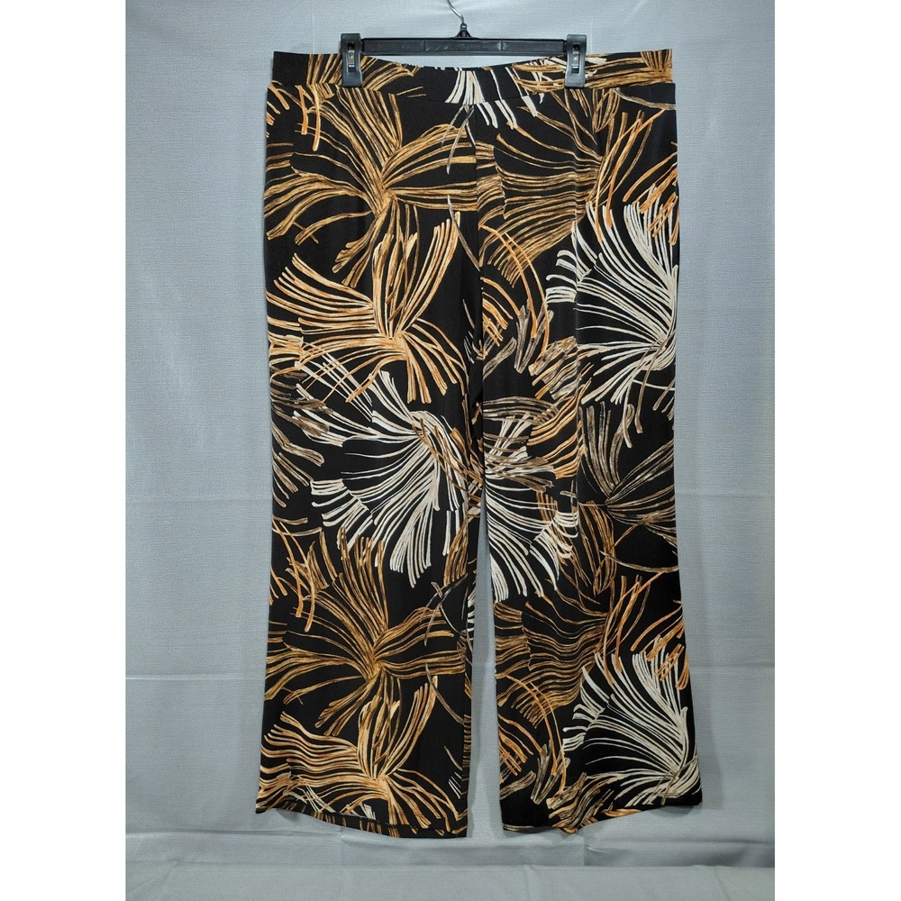 Passport Susan Graver Printed Liquid Knit Wide Leg Stretch Pants XLP Pull On